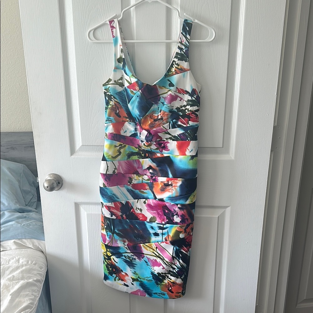 Joseph Ribkoff Colorful Abstract Mini Dress